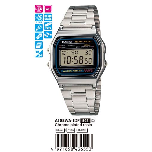 ساعت مچی اورجینال کاسیو جنرال کد رفرنس A158WA-1D