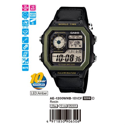 ساعت مچی اورجینال کاسیو جنرال کد رفرنس AE-1200WHB-1B