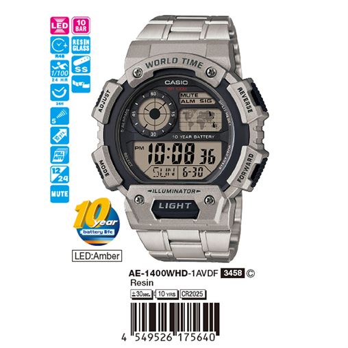 ساعت مچی اورجینال کاسیو جنرال کد رفرنس AE-1400WHD-1A