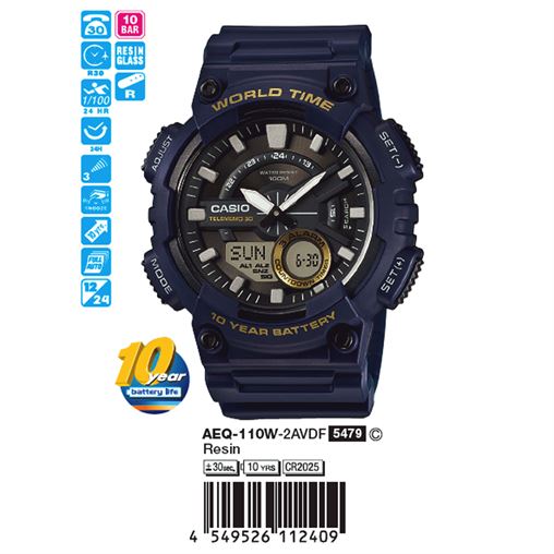 ساعت مچی اورجینال کاسیو جنرال کد رفرنس AEQ-110W-2A
