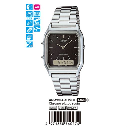 ساعت مچی اورجینال کاسیو جنرال کد رفرنس AQ-230A-1D