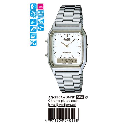 ساعت مچی اورجینال کاسیو جنرال کد رفرنس AQ-230A-7D