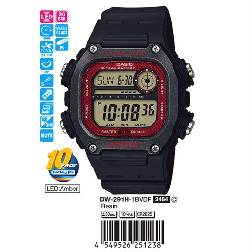 ساعت مچی اورجینال کاسیو جنرال کد رفرنس DW-291H-1B