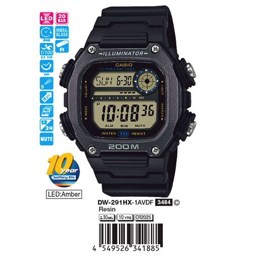 ساعت مچی اورجینال کاسیو جنرال کد رفرنس DW-291HX-1A