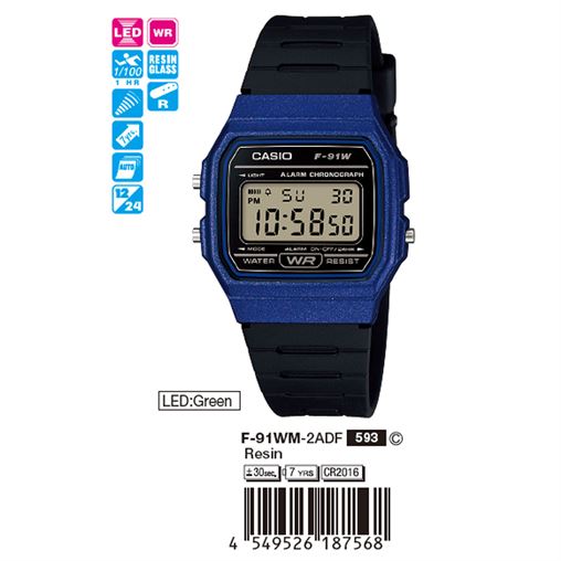 ساعت مچی اورجینال کاسیو جنرال کد رفرنس F-91WM-2A