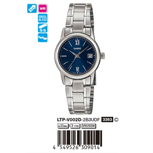 ساعت مچی اورجینال کاسیو جنرال کد رفرنس LTP-V002D-2B3