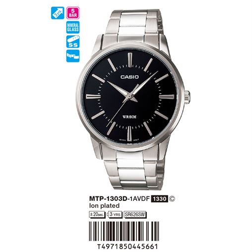 ساعت مچی اورجینال کاسیو جنرال کد رفرنس MTP-1303D-1A