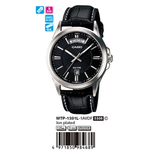 ساعت مچی اورجینال کاسیو جنرال کد رفرنس MTP-1381L-1A