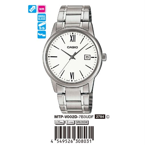 ساعت مچی اورجینال کاسیو جنرال کد رفرنس MTP-V002D-7B3