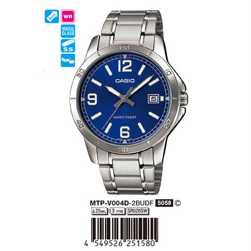 ساعت مچی اورجینال کاسیو جنرال کد رفرنس MTP-V004D-2B