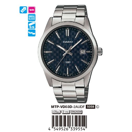 ساعت مچی اورجینال کاسیو جنرال کد رفرنس MTP-VD03D-2A