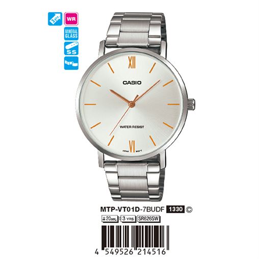 ساعت مچی اورجینال کاسیو جنرال کد رفرنس MTP-VT01D-7B