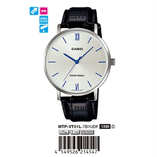 ساعت مچی اورجینال کاسیو جنرال کد رفرنس MTP-VT01L-7B1