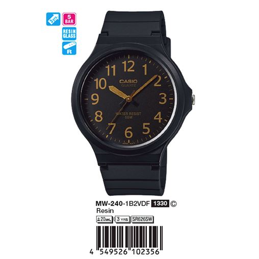 ساعت مچی اورجینال کاسیو جنرال کد رفرنس MW-240-1B2