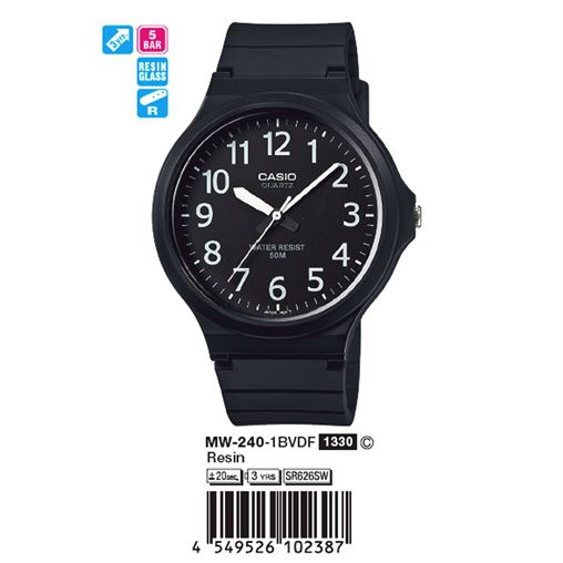 ساعت مچی اورجینال کاسیو جنرال کد رفرنس MW-240-1B