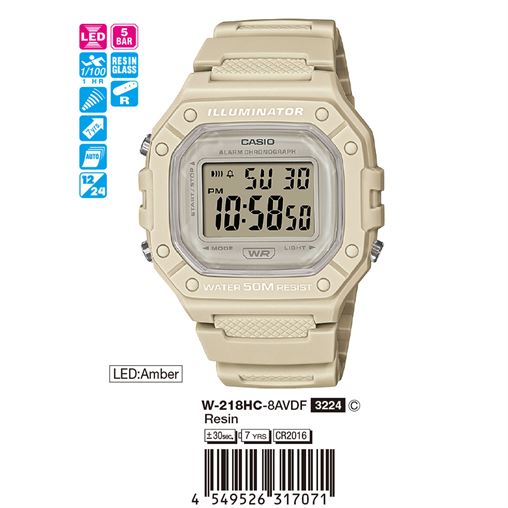 ساعت مچی اورجینال کاسیو جنرال کد رفرنس W-218HC-8A