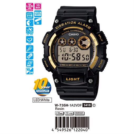 ساعت مچی اورجینال کاسیو جنرال کد رفرنس W-735H-1A2