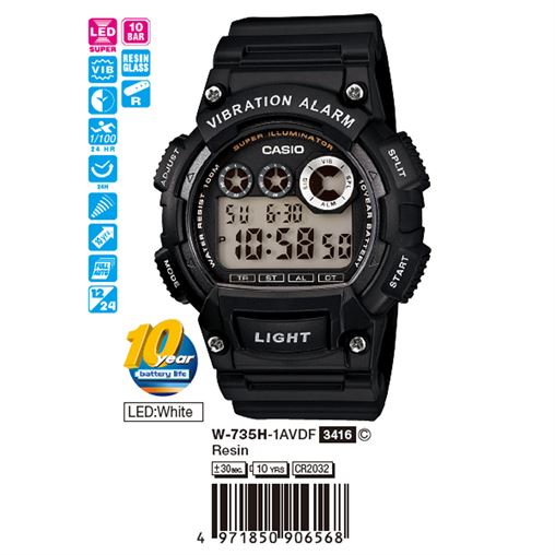 ساعت مچی اورجینال کاسیو جنرال کد رفرنس W-735H-1A