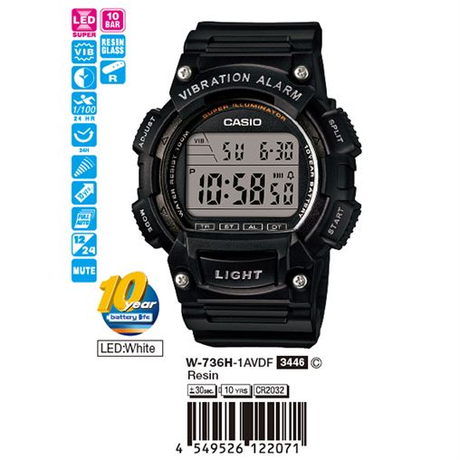 ساعت مچی اورجینال کاسیو جنرال کد رفرنس W-736H-1A